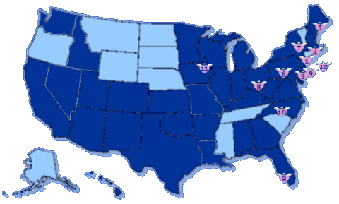Map of TLC volunteer coverage in US