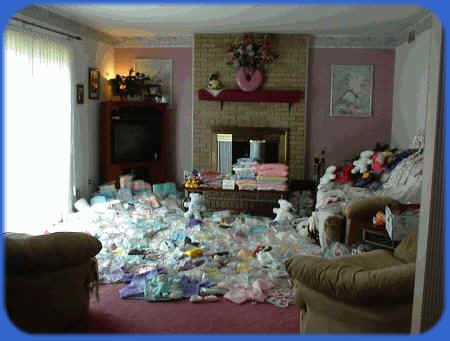 This is what happens to your living room when you're in charge of a TLC delivery...