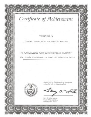 Awarded to TLC by Larry O. Sather, Member of the House of Representatives of Pennsylvania